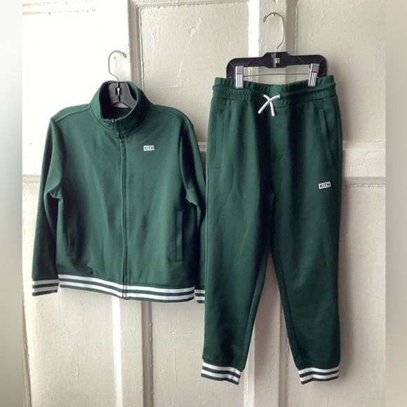 Kith Kids Green Sweatpants & Jacket Set